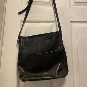 Vintage Coach Bleaker Black Leather Crossbody Bag - Women's Shoulder Bag